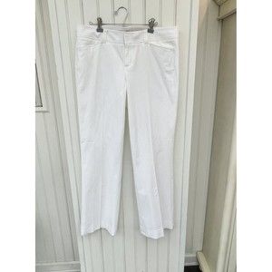 Lilly Pulitzer Sz 10 Palm Beach Fit White Stretch Cotton Pants Trouser Wide Leg